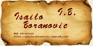 Isailo Boranović vizit kartica